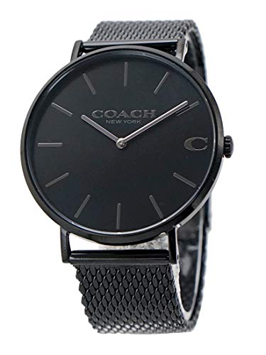 コーチ COACH 腕時計 メンズ チャールズ Charles 41mm ブラック文字盤 ステンレスメッシュベルト 14602148 [並行輸入品]